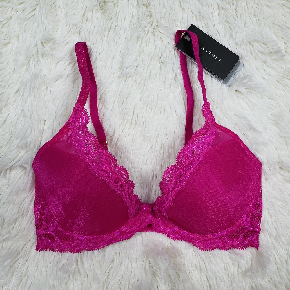 Natori Feathers Lace Trim Bra 32C